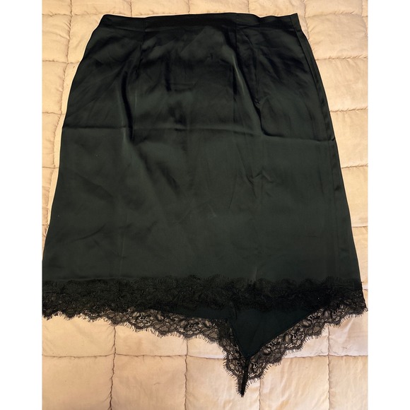NEW A New Day Women Black Lace Trim Knee Length Skirt, Size L - Picture 3 of 7